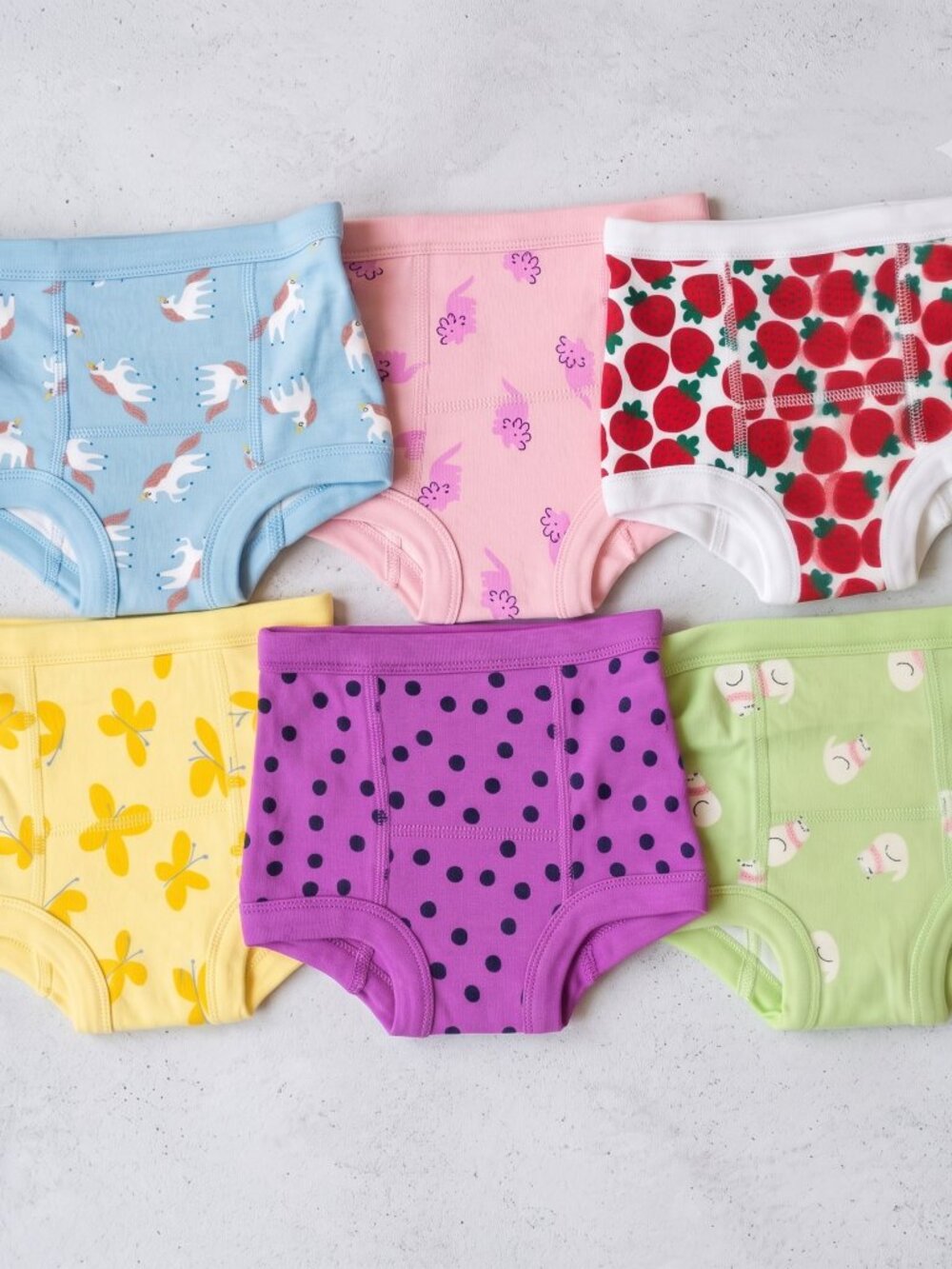 NWT 6-Pack Baby Girls Training Underwear Bloomers Size XS MultiPrints CutenessP3